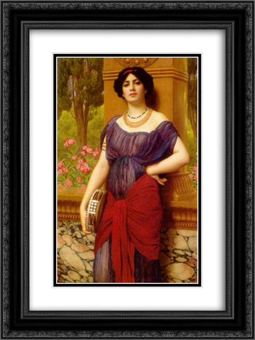 Tympanistria 18x24 Black Ornate Wood Framed Art Print Poster with Double Matting by Godward, John William