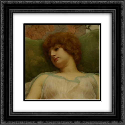 Idle Moments 20x20 Black Ornate Wood Framed Art Print Poster with Double Matting by Godward, John William