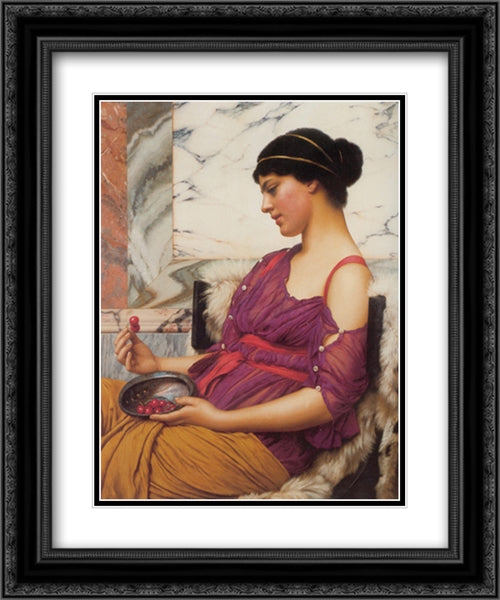 Ismenia 20x24 Black Ornate Wood Framed Art Print Poster with Double Matting by Godward, John William