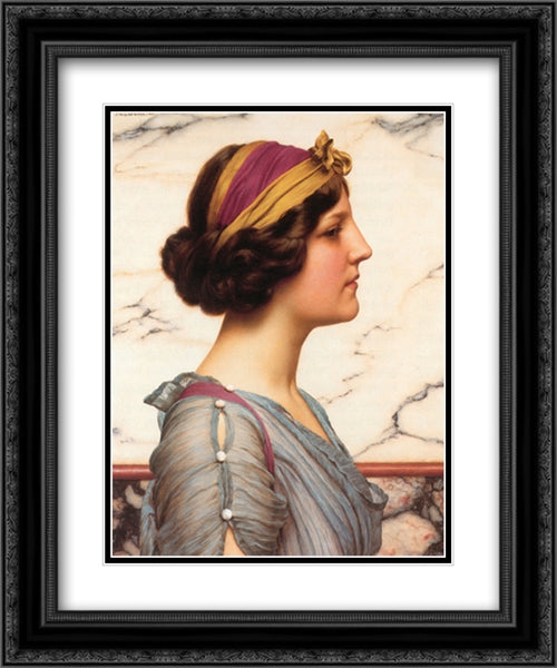 Megilla 20x24 Black Ornate Wood Framed Art Print Poster with Double Matting by Godward, John William