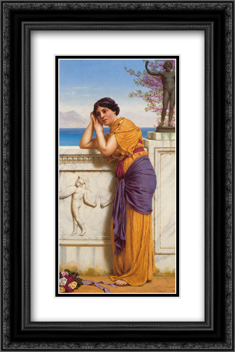 Rich Gifts Wax Poor When Lovers Prove Unkind' 16x24 Black Ornate Wood Framed Art Print Poster with Double Matting by Godward, John William