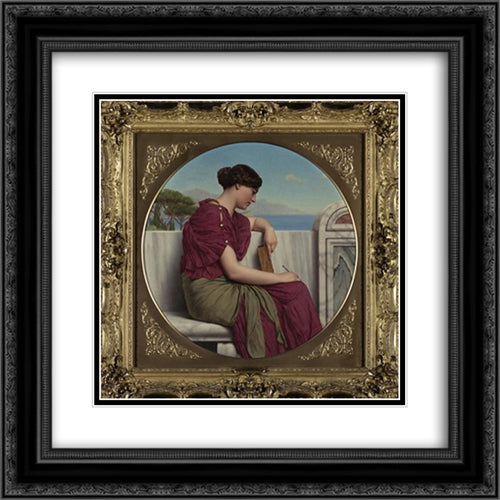 The Answer 20x20 Black Ornate Wood Framed Art Print Poster with Double Matting by Godward, John William