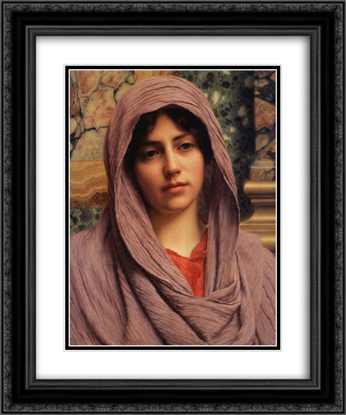 Lycinna 20x24 Black Ornate Wood Framed Art Print Poster with Double Matting by Godward, John William