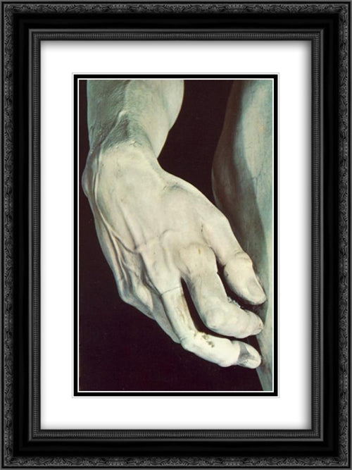 David [detail] 18x24 Black Ornate Wood Framed Art Print Poster with Double Matting by Michelangelo