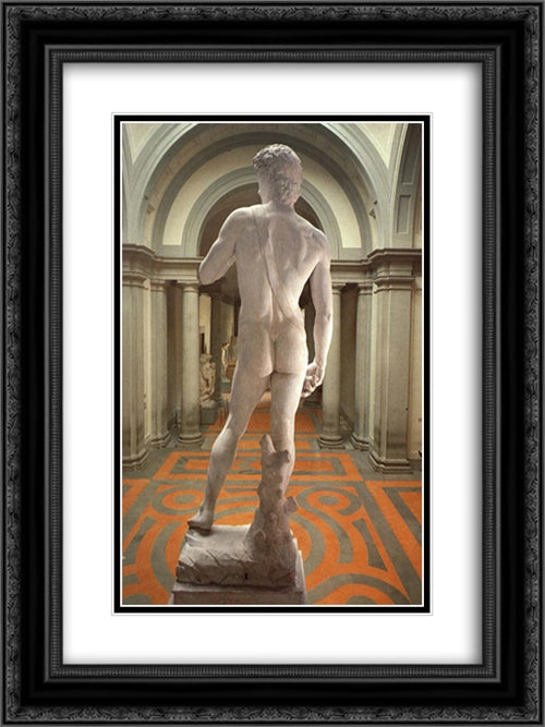 David [detail: rear view] 18x24 Black Ornate Wood Framed Art Print Poster with Double Matting by Michelangelo