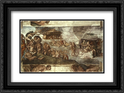 The Universal Flood 24x18 Black Ornate Wood Framed Art Print Poster with Double Matting by Michelangelo