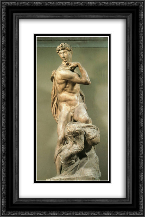Victory 16x24 Black Ornate Wood Framed Art Print Poster with Double Matting by Michelangelo