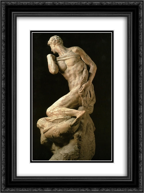 Victory [detail: 1] 18x24 Black Ornate Wood Framed Art Print Poster with Double Matting by Michelangelo