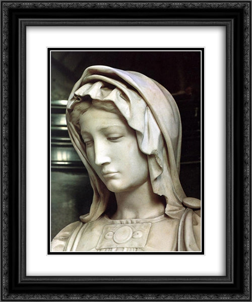 Madonna and Child [detail: 1] 20x24 Black Ornate Wood Framed Art Print Poster with Double Matting by Michelangelo