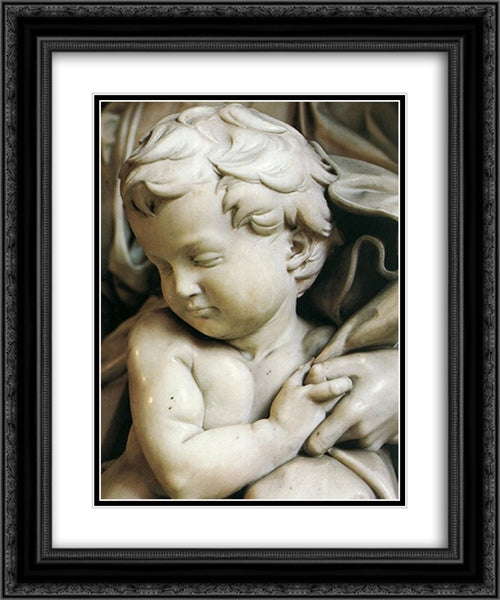 Madonna and Child [detail: 2] 20x24 Black Ornate Wood Framed Art Print Poster with Double Matting by Michelangelo