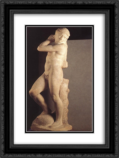DavidApollo [detail: 1] 18x24 Black Ornate Wood Framed Art Print Poster with Double Matting by Michelangelo