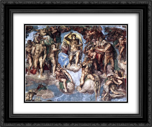 The Last Judgement [detail] 24x20 Black Ornate Wood Framed Art Print Poster with Double Matting by Michelangelo
