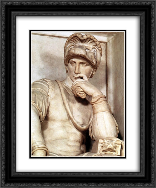 Tomb of Lorenzo de' Medici: Lorenzo de' Medici [detail: 1] 20x24 Black Ornate Wood Framed Art Print Poster with Double Matting by Michelangelo