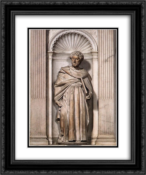 Saint Paul 20x24 Black Ornate Wood Framed Art Print Poster with Double Matting by Michelangelo