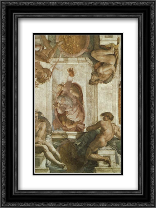 The Separation of the Waters 18x24 Black Ornate Wood Framed Art Print Poster with Double Matting by Michelangelo