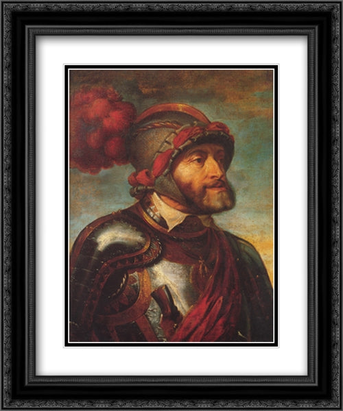 The Emperor Charles V 20x24 Black Ornate Wood Framed Art Print Poster with Double Matting by Rubens, Peter Paul