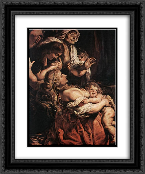 Raising of the Cross [detail: 2] 20x24 Black Ornate Wood Framed Art Print Poster with Double Matting by Rubens, Peter Paul