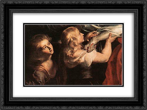 Descent from the Cross [detail: 1] 24x18 Black Ornate Wood Framed Art Print Poster with Double Matting by Rubens, Peter Paul