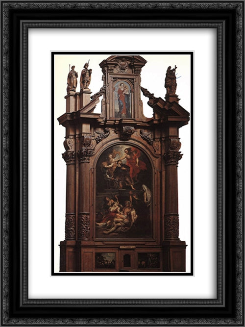 St Roch Altarpiece 18x24 Black Ornate Wood Framed Art Print Poster with Double Matting by Rubens, Peter Paul