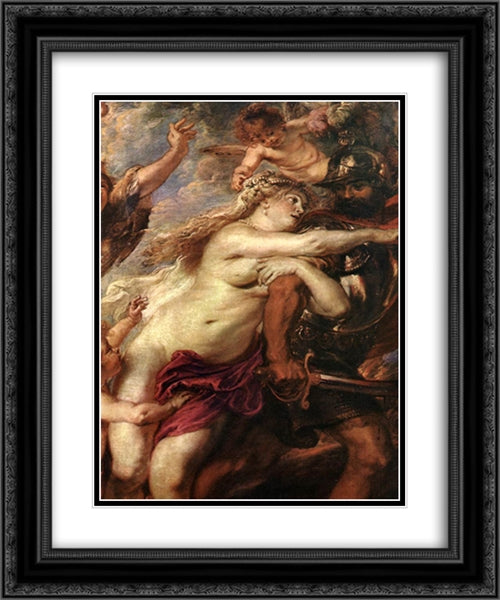 The Consequences of War [detail: 1] 20x24 Black Ornate Wood Framed Art Print Poster with Double Matting by Rubens, Peter Paul