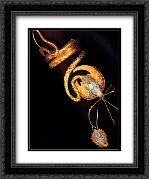 Bracelet 20x24 Black Ornate Wood Framed Art Print Poster with Double Matting by Mucha, Alphonse