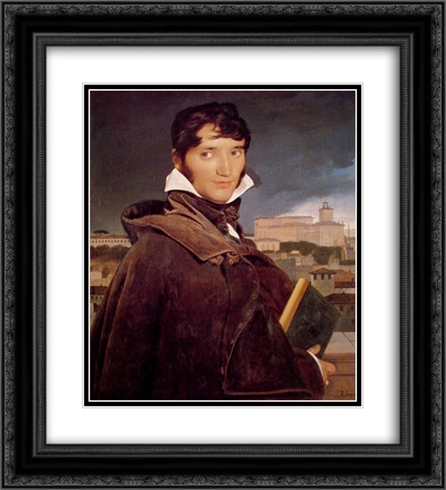 Francois-Marius Granet 20x22 Black Ornate Wood Framed Art Print Poster with Double Matting by Ingres, Jean Auguste Dominique