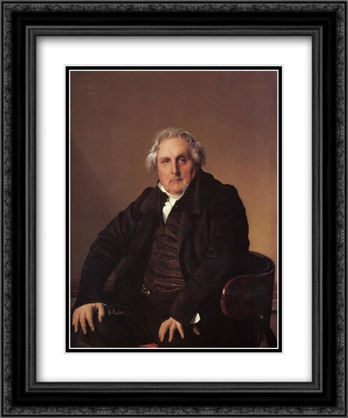 Louis-Francois Bertin 20x24 Black Ornate Wood Framed Art Print Poster with Double Matting by Ingres, Jean Auguste Dominique
