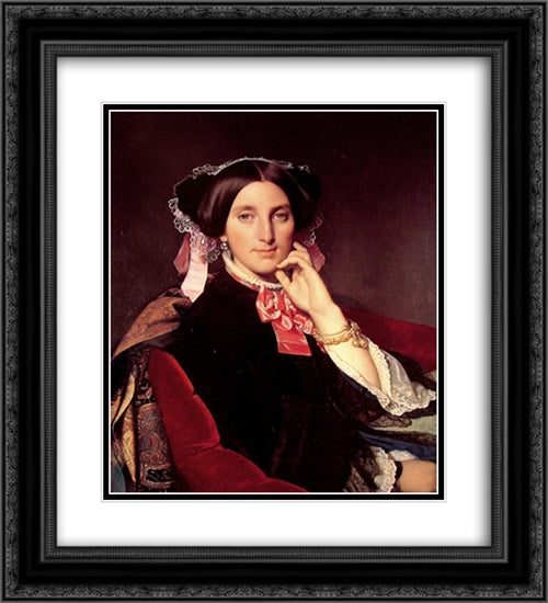 Madame Henri Gonse 20x22 Black Ornate Wood Framed Art Print Poster with Double Matting by Ingres, Jean Auguste Dominique