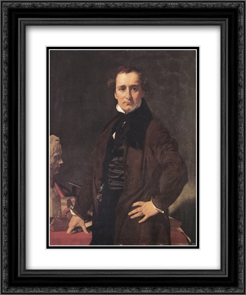 Lorenzo Bartolini 20x24 Black Ornate Wood Framed Art Print Poster with Double Matting by Ingres, Jean Auguste Dominique