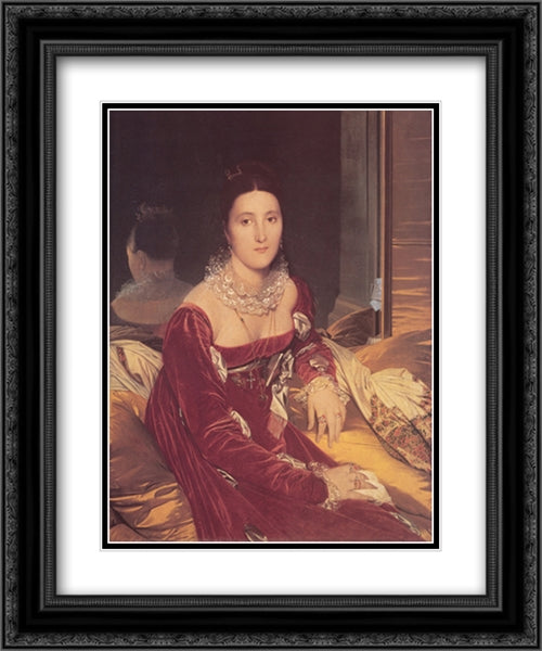 Madame de Senonnes, nee Marie-Genevieve-Marguerite Marcoz, later Vicomtess de Senonnes 20x24 Black Ornate Wood Framed Art Print Poster with Double Matting by Ingres, Jean Auguste Dominique