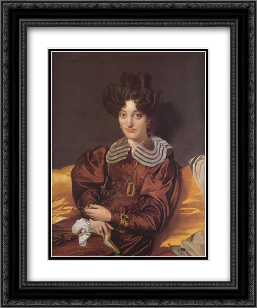 Madame Marie Marcotte (Marcotte de Sainte-Marie), nee Suzanne-Clarisse de Salvaing de Boissieu 20x24 Black Ornate Wood Framed Art Print Poster with Double Matting by Ingres, Jean Auguste Dominique