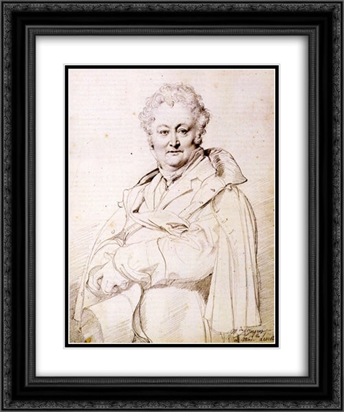 Guillaume Guillon Lethiere 20x24 Black Ornate Wood Framed Art Print Poster with Double Matting by Ingres, Jean Auguste Dominique