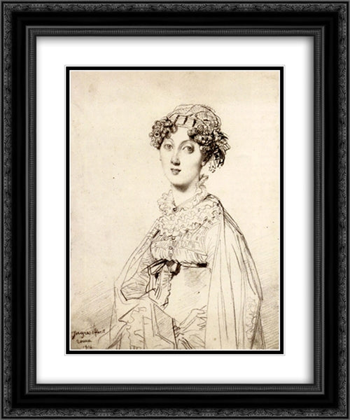 Lady William Henry Cavendish Bentinck, born Lady Mary Acheson 20x24 Black Ornate Wood Framed Art Print Poster with Double Matting by Ingres, Jean Auguste Dominique