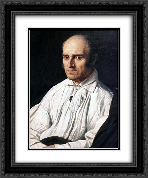 Pere Desmarets 20x24 Black Ornate Wood Framed Art Print Poster with Double Matting by Ingres, Jean Auguste Dominique