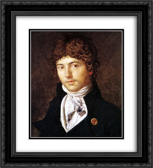 Pierre Francois Bernier 20x22 Black Ornate Wood Framed Art Print Poster with Double Matting by Ingres, Jean Auguste Dominique