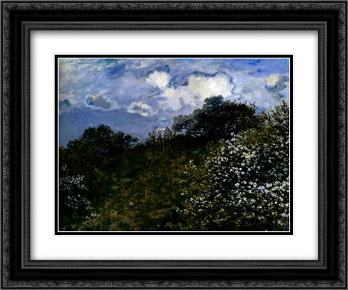 Spring, 1875 24x20 Black Ornate Wood Framed Art Print Poster with Double Matting by Monet, Claude