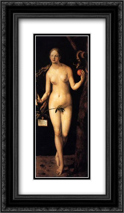 Eve 14x24 Black Ornate Wood Framed Art Print Poster with Double Matting by Durer, Albrecht