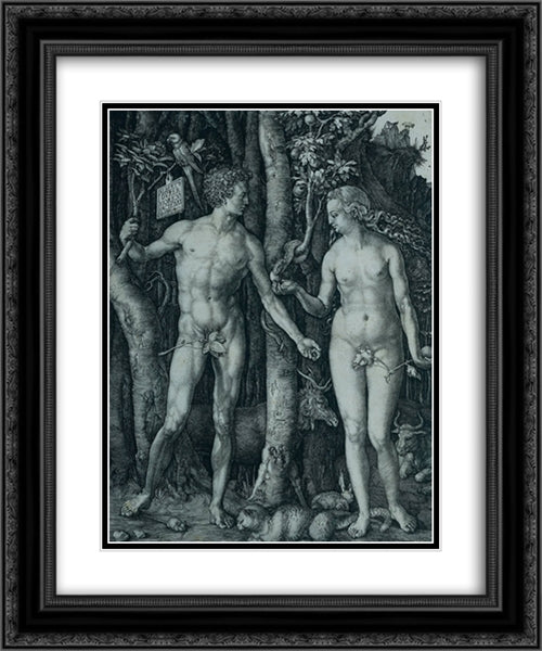 The Fall 20x24 Black Ornate Wood Framed Art Print Poster with Double Matting by Durer, Albrecht