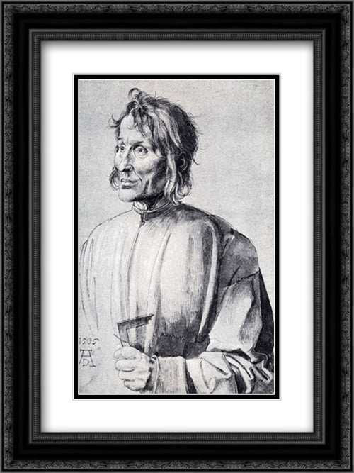 The Architect Hieronymus Of Augsburg 18x24 Black Ornate Wood Framed Art Print Poster with Double Matting by Durer, Albrecht