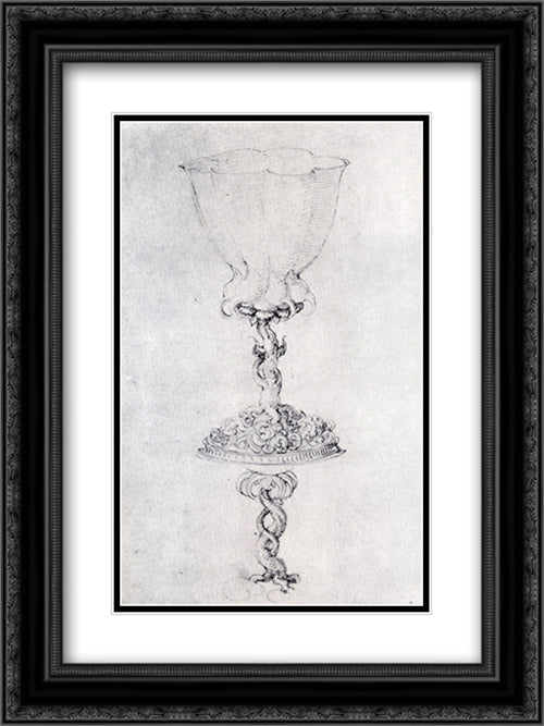 Design For a Goblet, With A Variant Of The Base 18x24 Black Ornate Wood Framed Art Print Poster with Double Matting by Durer, Albrecht