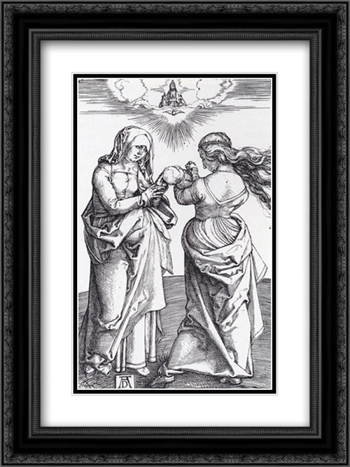 The virgin With The Infant Christ And St. Anne 18x24 Black Ornate Wood Framed Art Print Poster with Double Matting by Durer, Albrecht