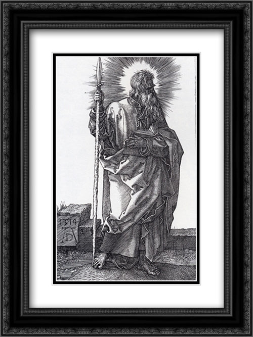 St. Thomas 18x24 Black Ornate Wood Framed Art Print Poster with Double Matting by Durer, Albrecht