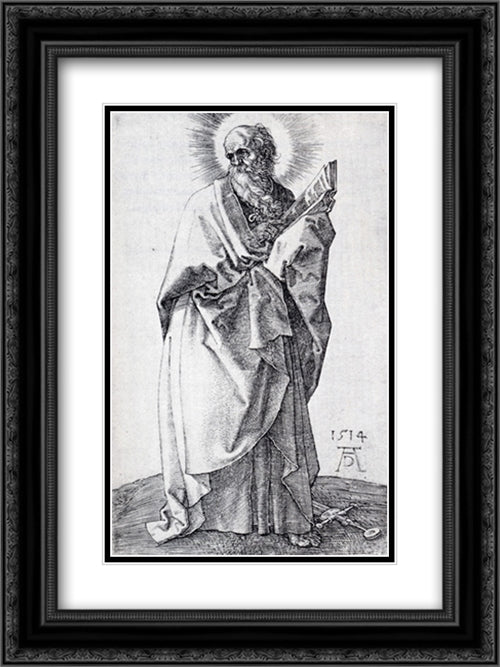 St. Paul (First State) 18x24 Black Ornate Wood Framed Art Print Poster with Double Matting by Durer, Albrecht