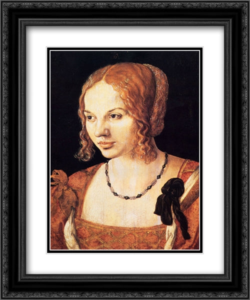 Venezianische junge Frau 20x24 Black Ornate Wood Framed Art Print Poster with Double Matting by Durer, Albrecht