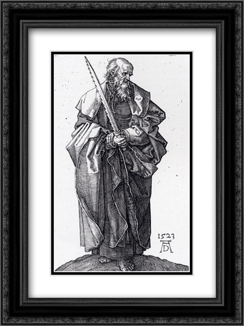 St. Simon 18x24 Black Ornate Wood Framed Art Print Poster with Double Matting by Durer, Albrecht