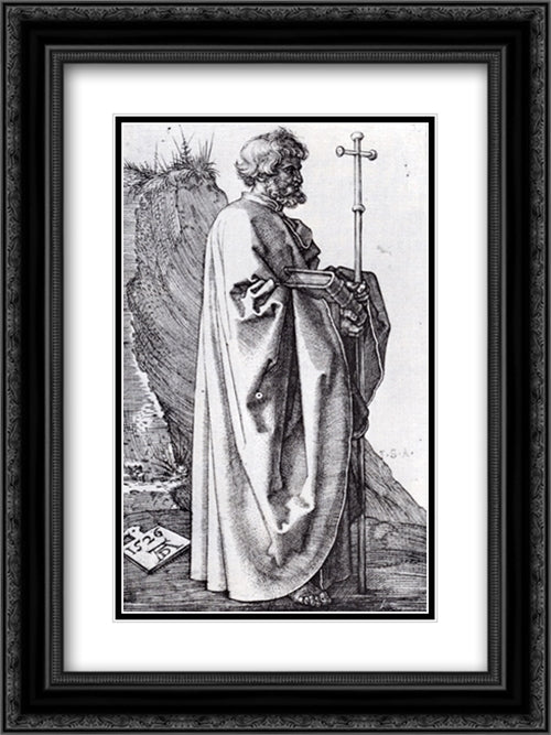 St. Philip 18x24 Black Ornate Wood Framed Art Print Poster with Double Matting by Durer, Albrecht