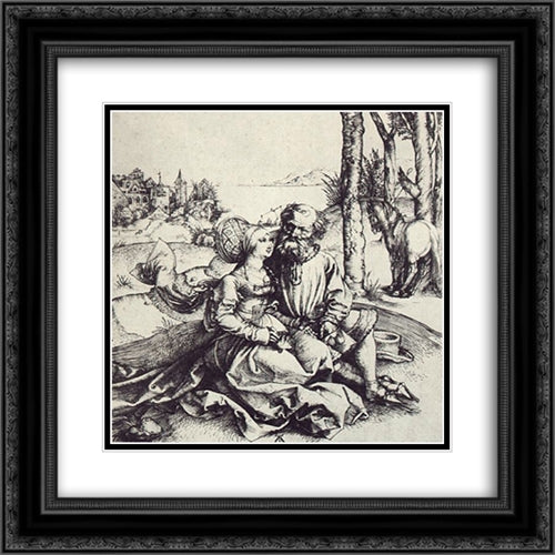 Importuning 20x20 Black Ornate Wood Framed Art Print Poster with Double Matting by Durer, Albrecht