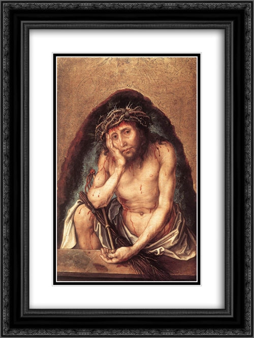Christ as the Man of Sorrows 18x24 Black Ornate Wood Framed Art Print Poster with Double Matting by Durer, Albrecht