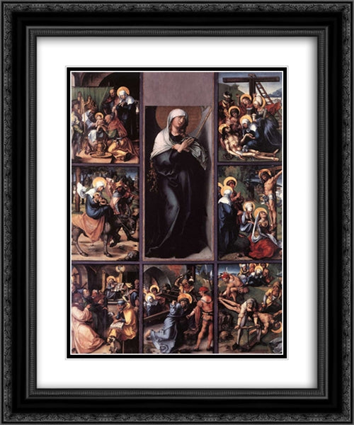 The Seven Sorrows of the Virgin 20x24 Black Ornate Wood Framed Art Print Poster with Double Matting by Durer, Albrecht
