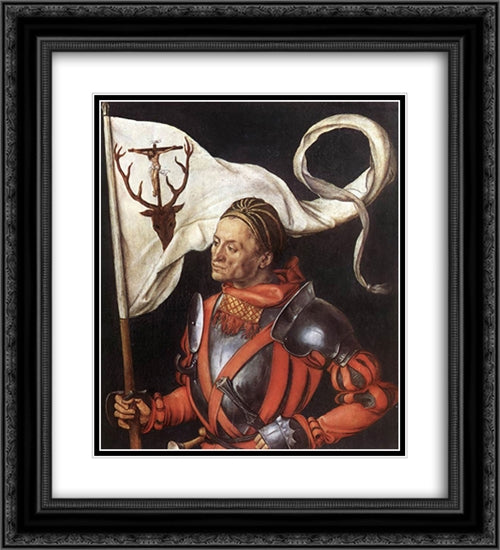 Paumgartner Altar (right wing) 20x22 Black Ornate Wood Framed Art Print Poster with Double Matting by Durer, Albrecht